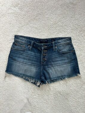 Lucky Brand Faded Blue Button-Front Denim Cutoff Shorts